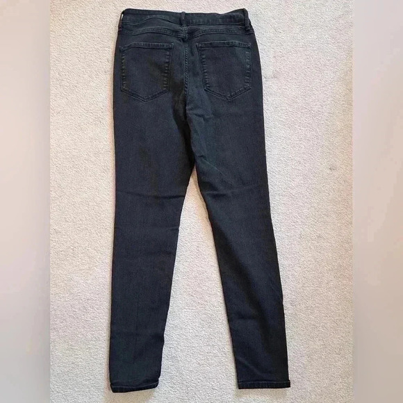 ❤️ Old Navy Super Skinny Jeans Black Denim Size 6 Stretch Mid Rise - Picture 3 of 9